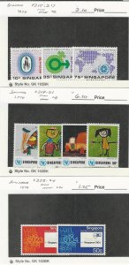 Singapore, Postage Stamp, #215-7, 218-21 Mint NH, 323-4 Hinged,  1974-79, JFZ