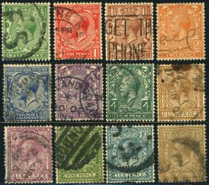 GREAT BRITAIN #187-200 King George V Postage Stamp Set Collection 1924 Used