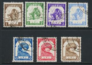 JAPANESE OCCUPATION OF BURMA 1943 SET VF USED SG#J98-104 (SEE BELOW)