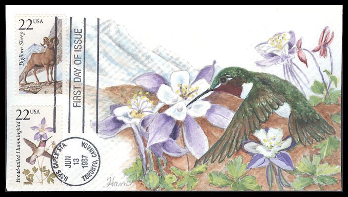 #2288 Bighorn Sheep - #2289 Hummingbird Ham FDC