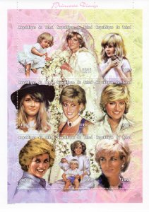 Chad 1997 Sc#713  Diana,Princess of Wales Sheetlet (9) Perforated MNH