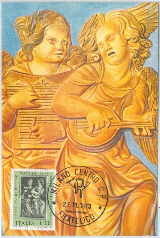 72663 - ITALY  -   MAXIMUM CARD 1973 -  MUSIC Art RELIGION - ANGELS