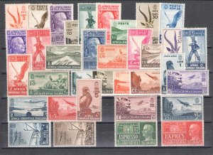 1938 ITALIAN EAST AFRICA, Various subjects, 35 values, MNH **, ORIGINAL INTEGRAL