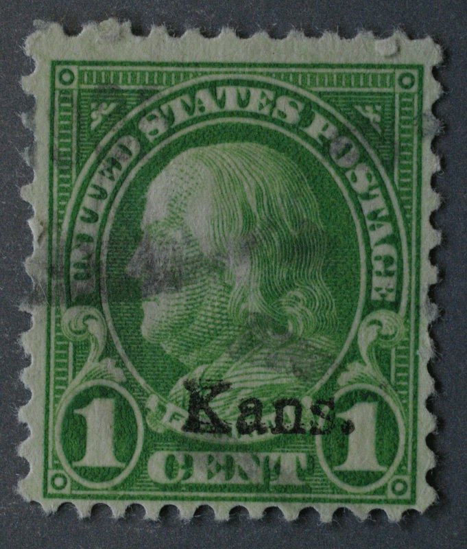 United States #658 Used Kans. Overprint Lighly Cancelled Good Color White Paper