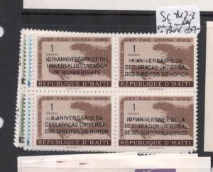 Haiti SC 442-3, C156-8 Blocks of Four MNH (3dgj)