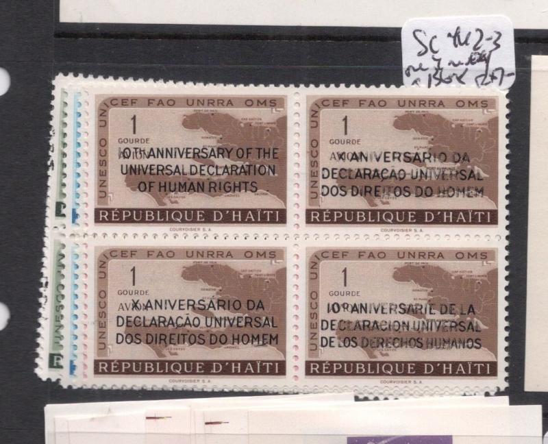 Haiti SC 442-3, C156-8 Blocks of Four MNH (3dgj)