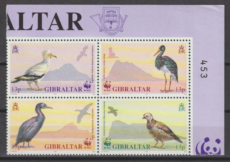 GIBRALTAR 1991 WWF SG 665a MNH