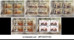 BURUNDI - 2012 INVENTION IN LOCOMOTIVES / RAILWAY SET OF 5 MIN/SHT MNH