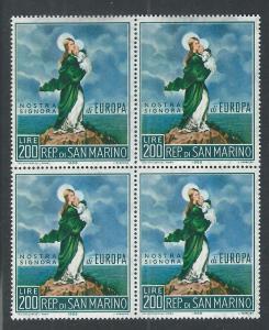 SAN MARINO SC# 653 B/4 FVF MNH 1966