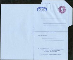 ASP12 QEII 6d Purple STO Air Mail Letter Sheet approved No 71995/2E