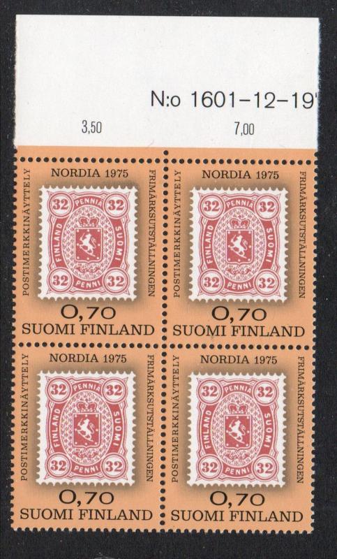 Finland Sc 571 1975 NORDIA 1975 stamp block of 4 mint NH