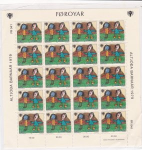 Faroe Islands Mint Never Hinged Stamps Sheet ref R17367