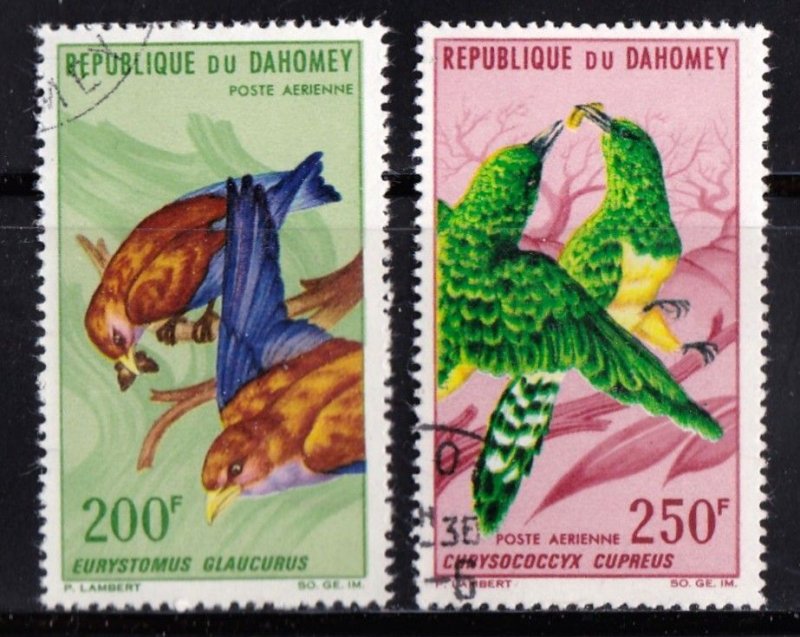 Dahomey stamps #C35 & 36, used, topicals, Birds,  CV $6.00