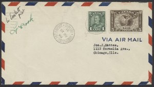 1931 Pilot Signed Air Mail Cover Windsor_Walker Airport to Chicago #C2