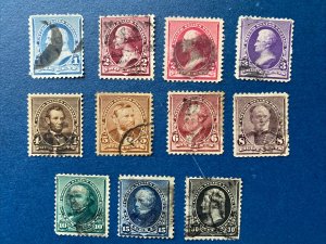 US Stamps- SC# 219 - 228 - 1890 Regular Issue  - Used - SCV = 127.70