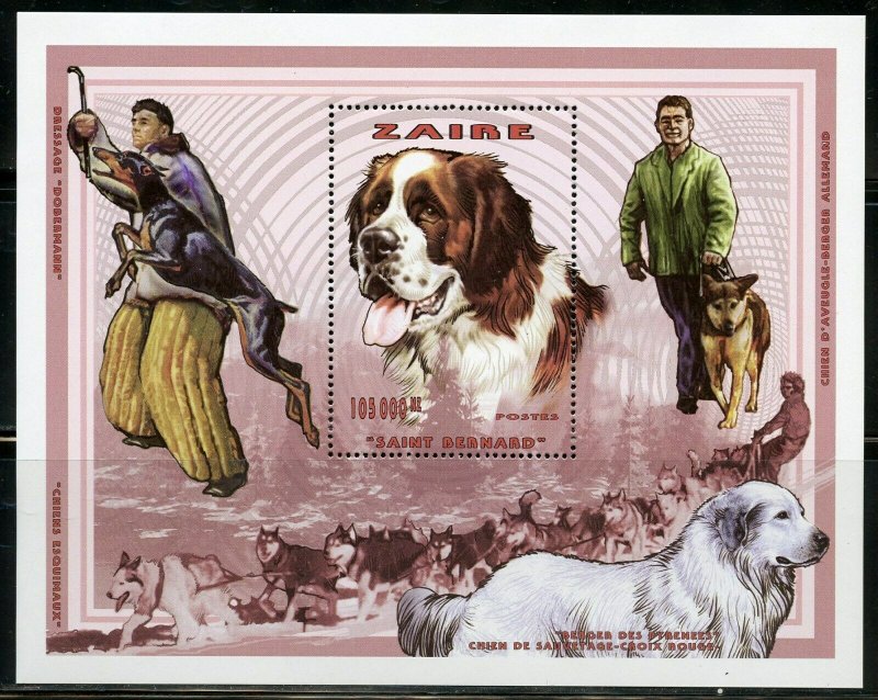 ZAIRE DOGS SHEET AND SOUVENIR SHEET MINT NH 