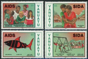 Vanuatu #547-550 Fight Against AIDS Postage Stamps 1991 Mint LH