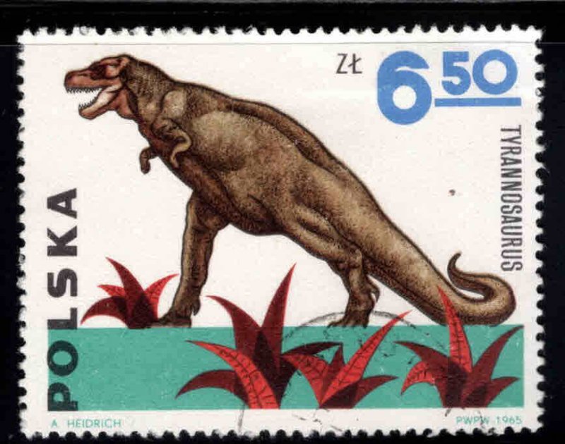 Poland Scott 1316 Used CTO Dinosaur stamp top value in set