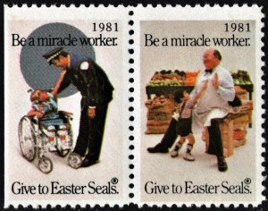 Easter Seals Pair (1981) MNH