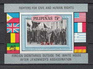 Philippines, 1968 Cinderella issue. Pres. Kennedy s/sheet. S.N.V o/print. ^