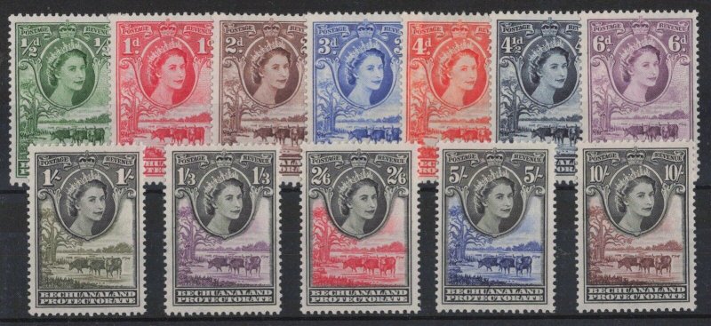 Bechuanaland Sc #154-65 (1955) 1/2d to 10/- QEII Pictorial Set Mint VF NH