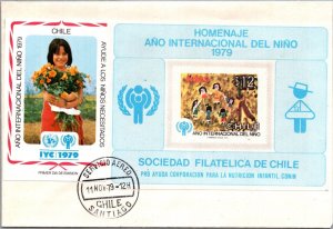 CHILE 1979 FDC CACHET COVER COMM PHILATELIC SOUVENIR INTERNATIONAL CHILDREN