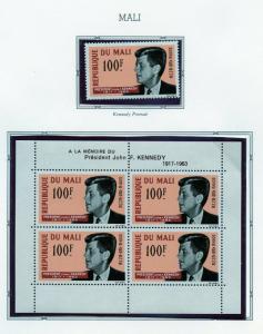 JOHN F. KENNEDY MEMORIAL FRENCH COLONIES SETS & SHEETLET  MINT NEVER HINGED