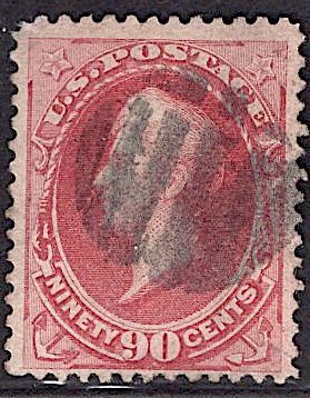 US Stamp #155 90c Carmine Perry USED SCV $325. 4 Margins.