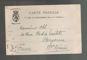 1907 France postcard cover to Bayoone Street Scene Colombo Ceylon