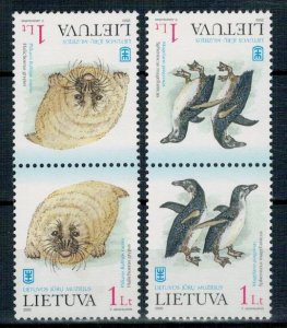 Lithuania 2000 MNH Pair of Stamps Scott 671-672 Museum Animals Seal Penguin