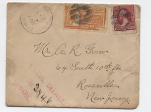 1894 Summit NJ special delivery cover E3 10ct orange [y8778]