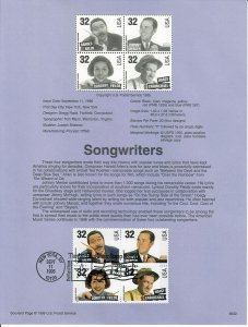 US SP1217 Songwriters Souvenir Page #3103a