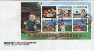 Alderney 2000 FDC Sc 153a The Womblies on Holiday Sheet of 6