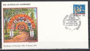 Australia, 31/DEC/88 issue. 15th Australian Jamboree cancel, Postal Envelope. ^