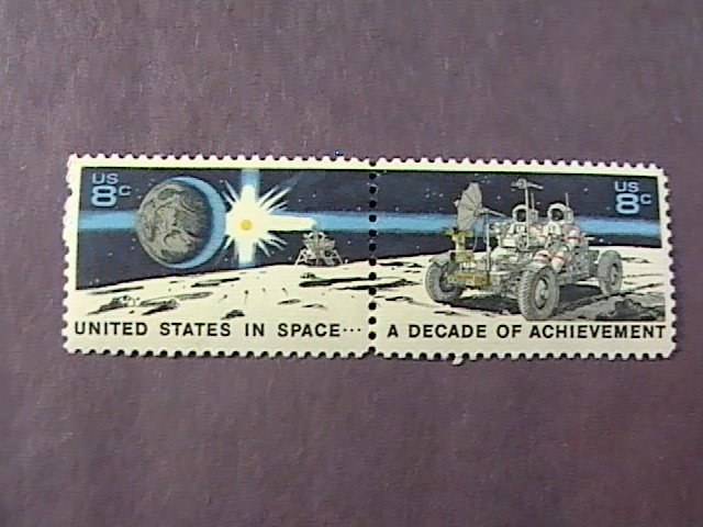 U.S.# 1434-1435(1435b)-MINT/NEVER HINGED--PAIR-----MOON LANDING----1971