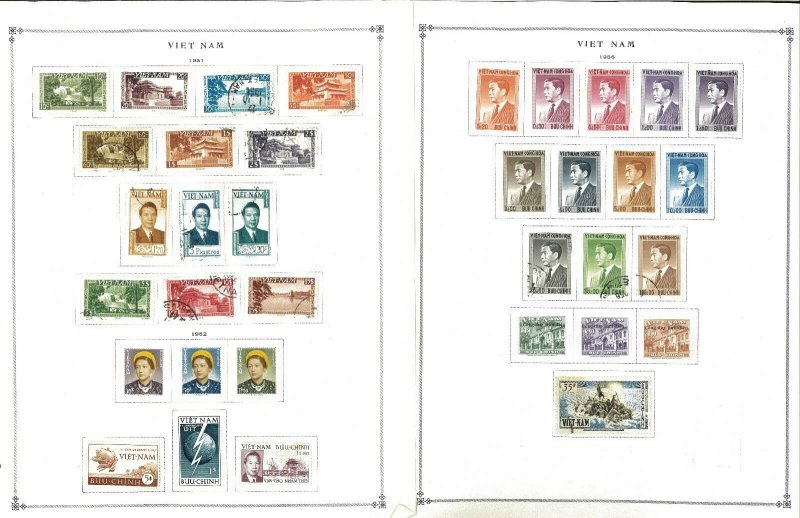 Viet Nam 1951-1975 Mint(mostly) & Hinged on 21 Scott  International Pages.