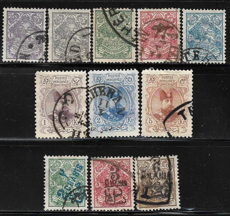 COLLECTION LOT # 331 IRAN 11 STAMPS 1902+