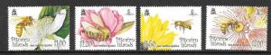 PITCAIRN ISLANDS SG763/6 2008 FLOWERS & BEES  MNH