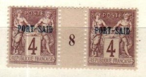 French Offices in Port Said Scott 4 Mint NH Millesime pair #8 [TH1645]