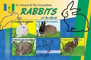 Saint Vincent 2020 - Rabbits Animal - Sheet of 4 Stamps - Scott 4187 - MNH