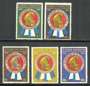 Cuba Scott 701-02,C226-28 MNHOG - 1962 Cuban Revolution Anniversary - SCV $8.00