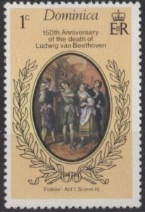 Dominica 528 (mnh) 1c scene from Beethoven’s opera “Fidelio” (1977)