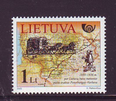 Lithuania Sc800 2005 Warsaw St Petersburg Post Rd  stamp mint NH