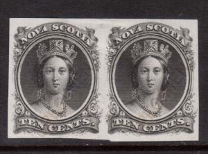 Nova Scotia #12TCv VF Plate Proof Pair India Paper With Scarce Overprint In Gold 