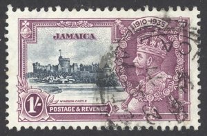 Jamaica Sc# 112 Used 1935 1sh Silver Jubilee Issue