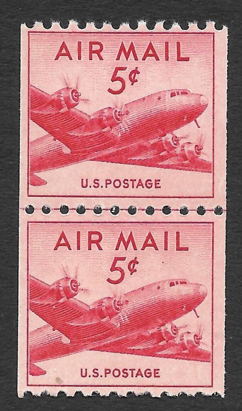 Doyle's_Stamps: VF MNH Airmail Coil Line Pair Scott #C37** of 1948