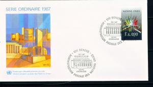 UN GEN Sc# 152 FDC Colored Bands UN Cachet