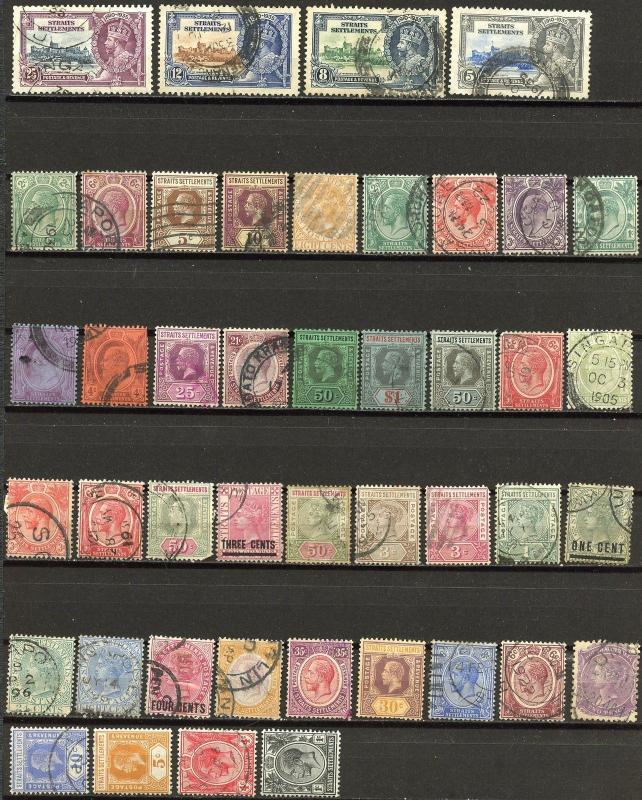 STRAITS SETTLEMENTS   LOT OF USED STAMPS AS SHOWN