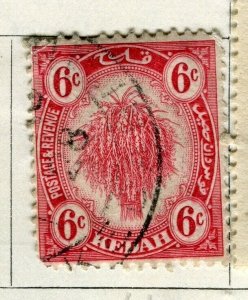 MALAYA; KEDAH 1922-26 early pictorial issue fine used 6c. value