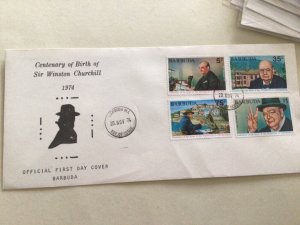 Sir Winston Churchill Barbuda 1974 Cover  A14241